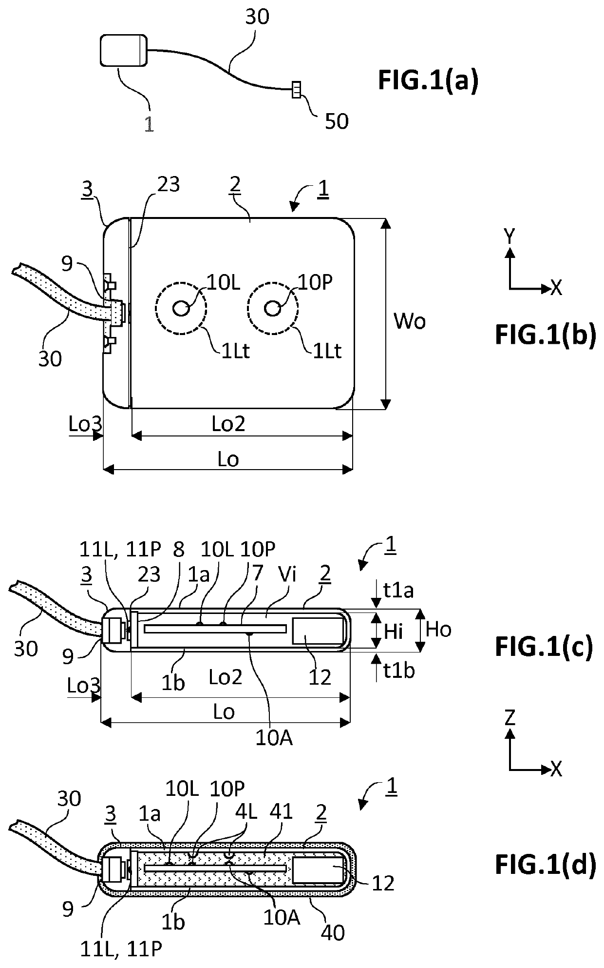 Active implantable medical device having transparent encapsulation