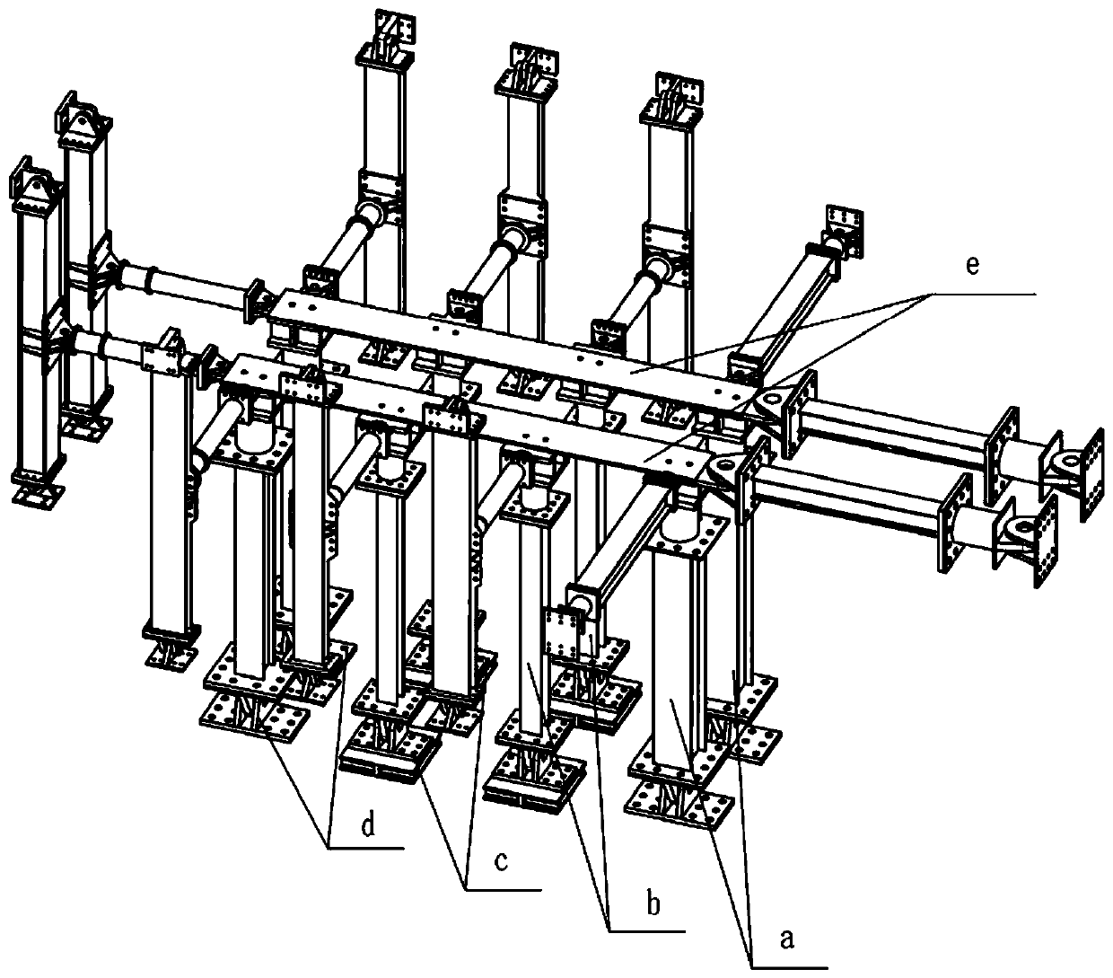 Aircraft vertical stabilizer and fuselage connection strength test support system