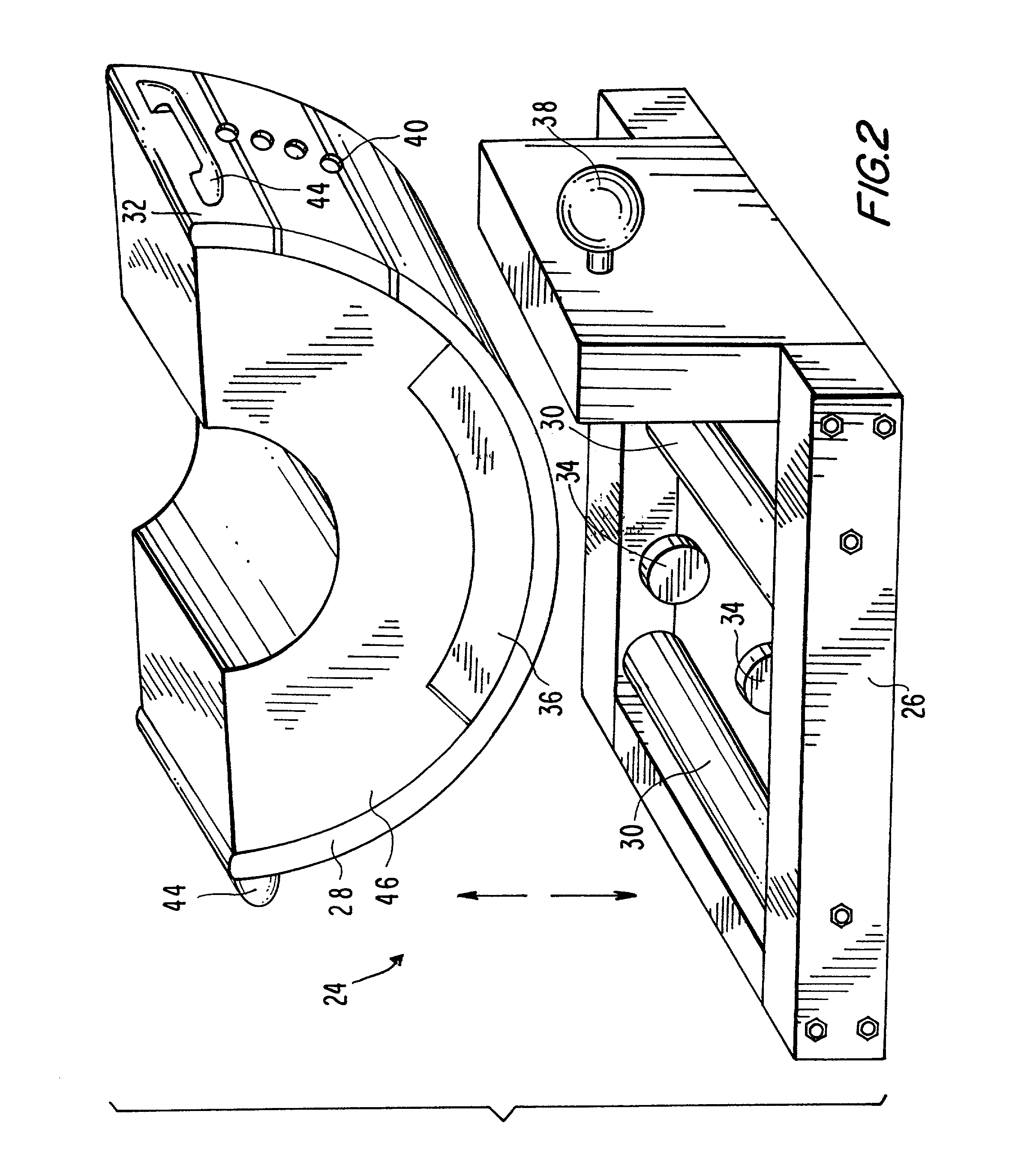 Device for the calibration and standardization of hip rotation