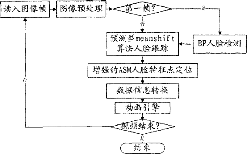 Video-based 3D human face expression cartoon driving method