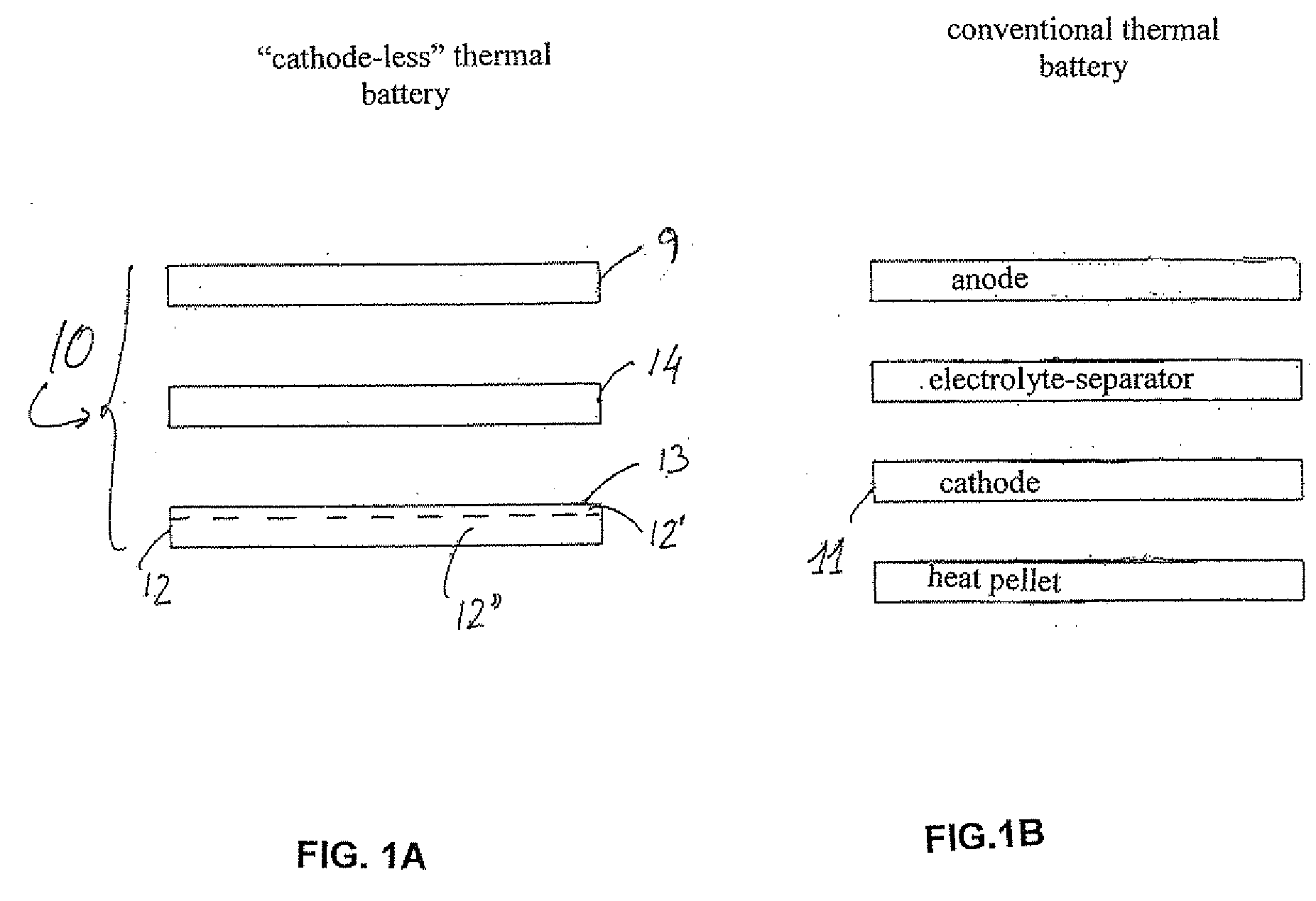 Thermal batteries using cathode-precursor pyrotechnic pellets