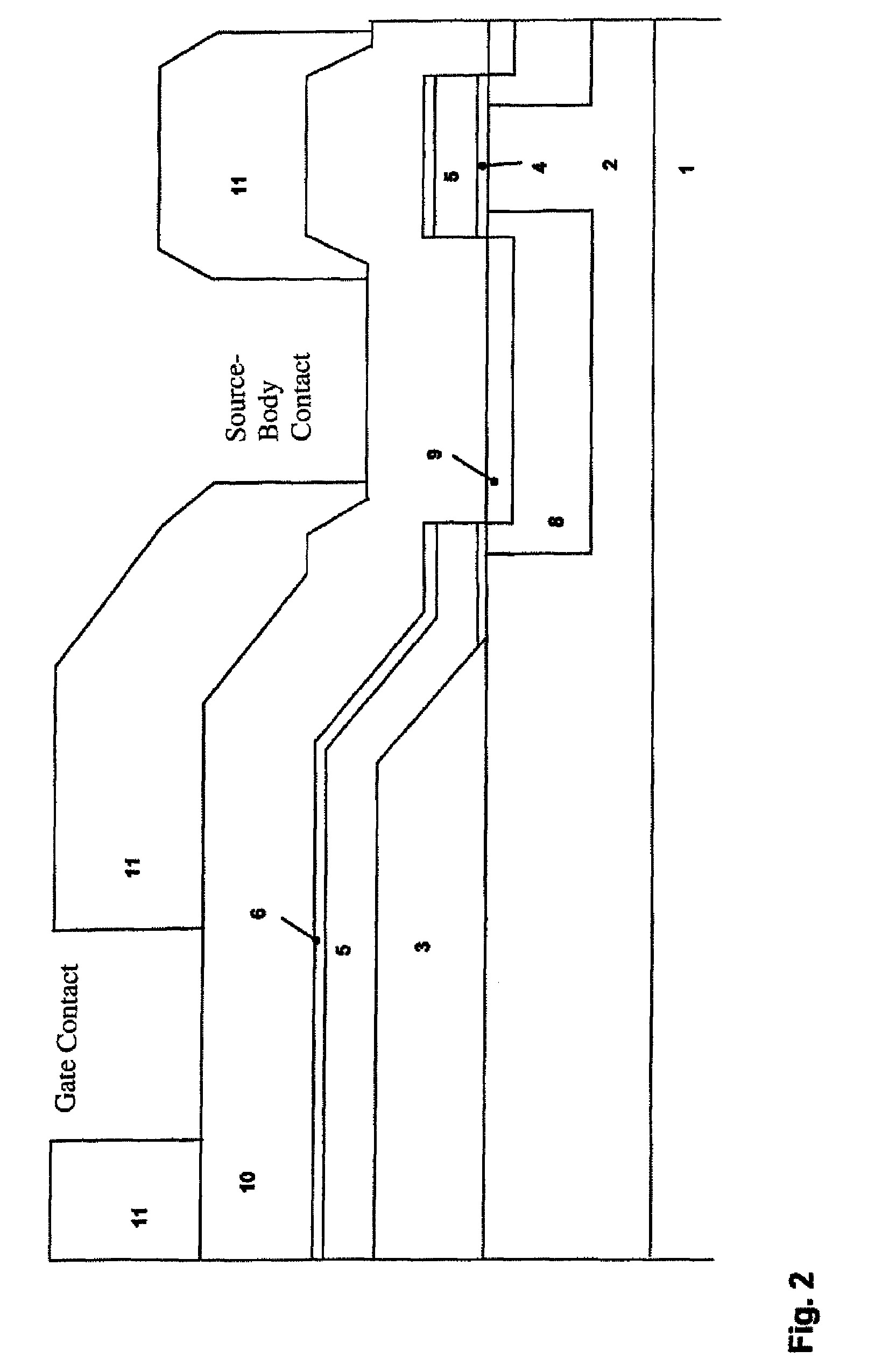 Production of VDMOS-transistors having optimized gate contact