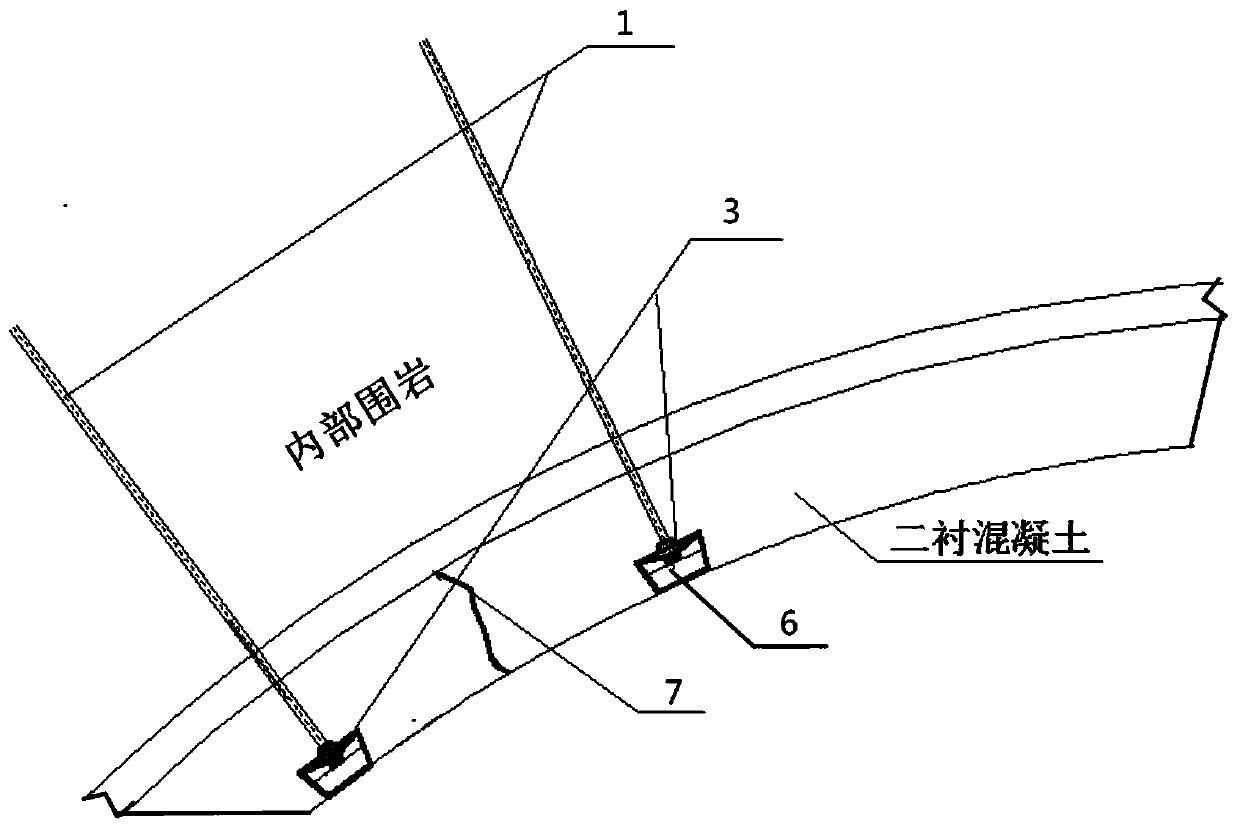 Tunnel secondary lining crack finishing and reinforcing method