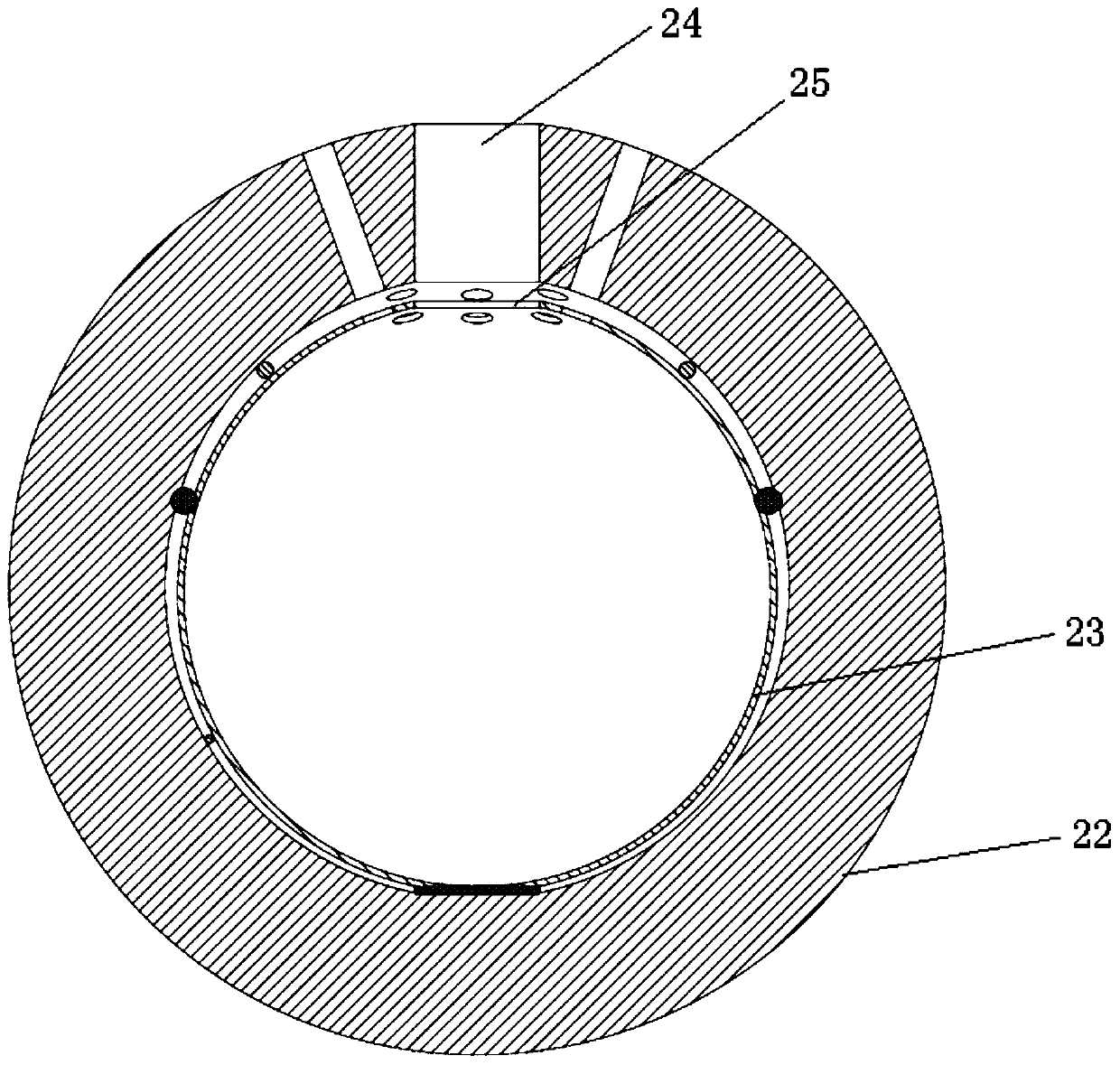 A group retention and cooling system for core melt