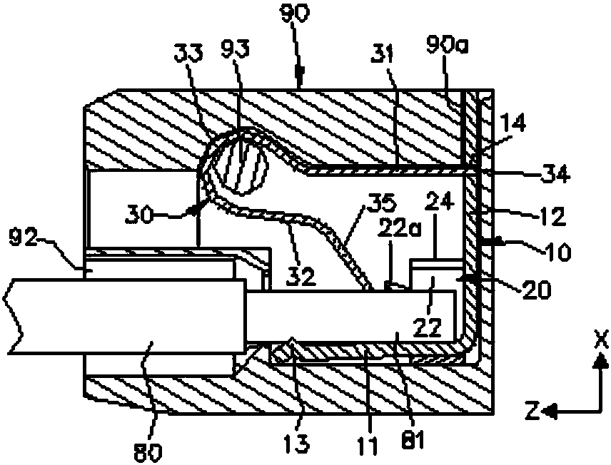 Conductive assembly structure of wire connecting device