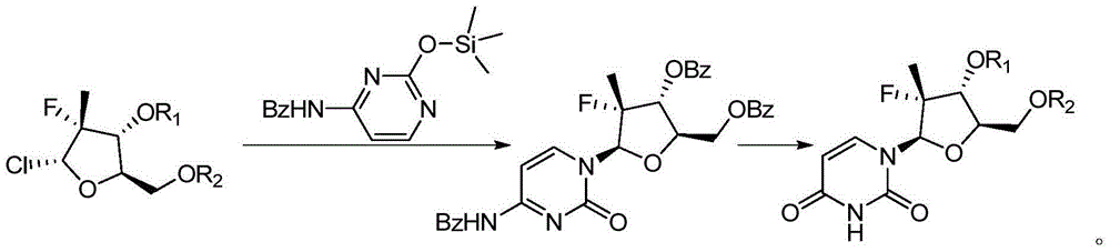 Preparation method for uracil fluoride nucleoside analogue