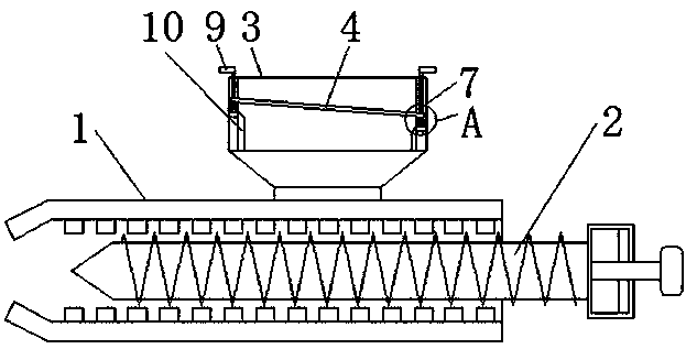 Blockage-preventing feeding device for blowing feeding machine and feeding method