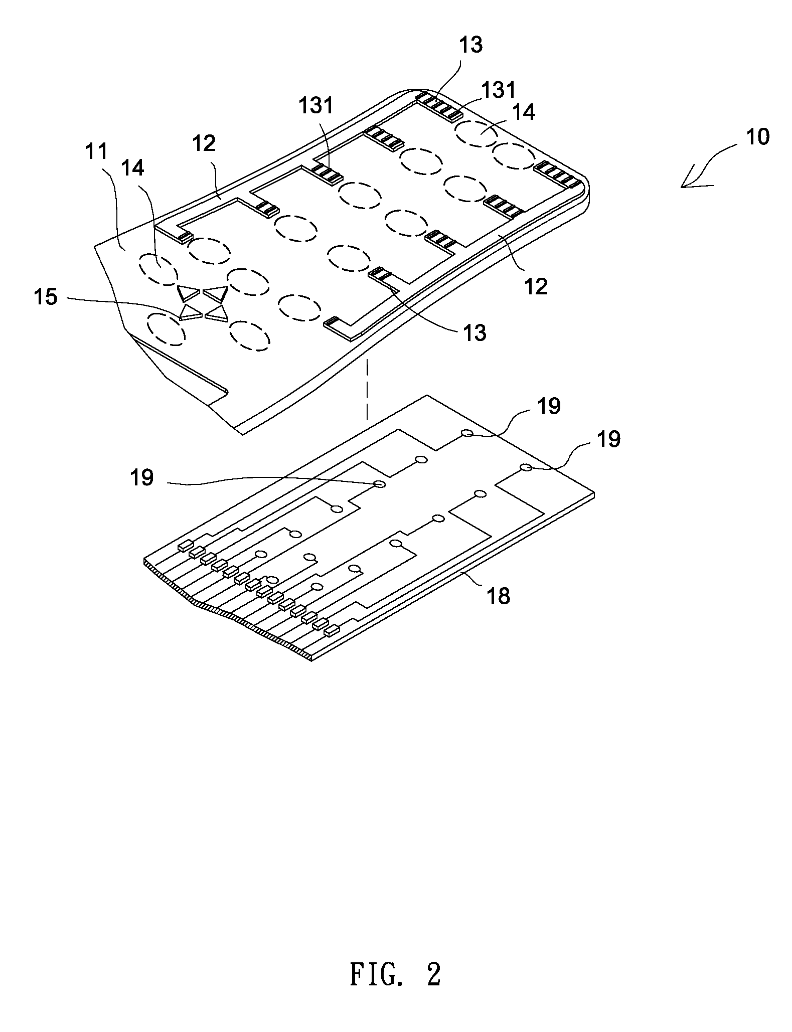 Riser, ridge based touch keypad for portable electronic device