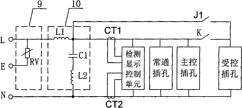 Single phase intelligent electricity-saving protection control socket