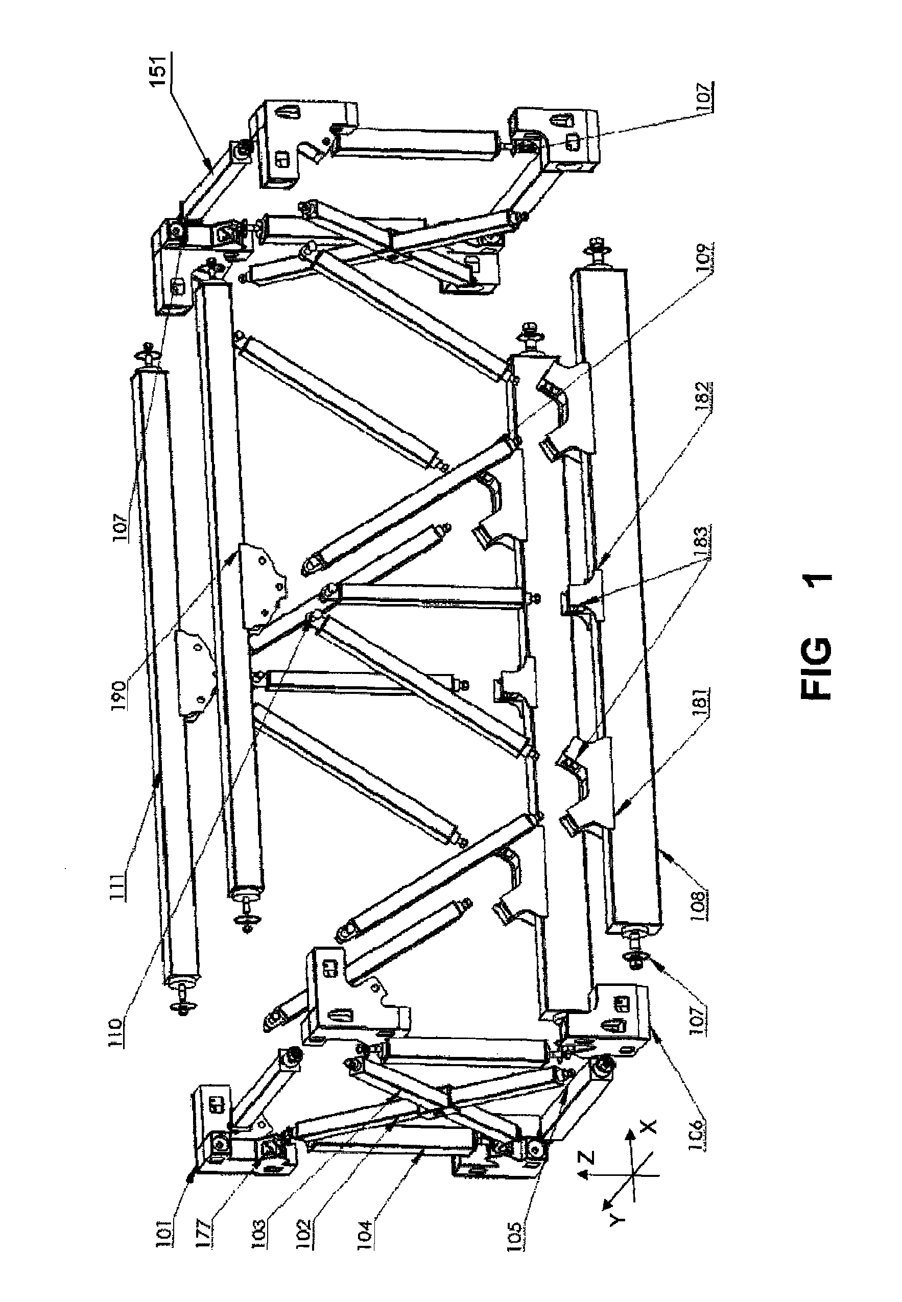 Casing tensioner platform frame and casing tensioner platform frame kit