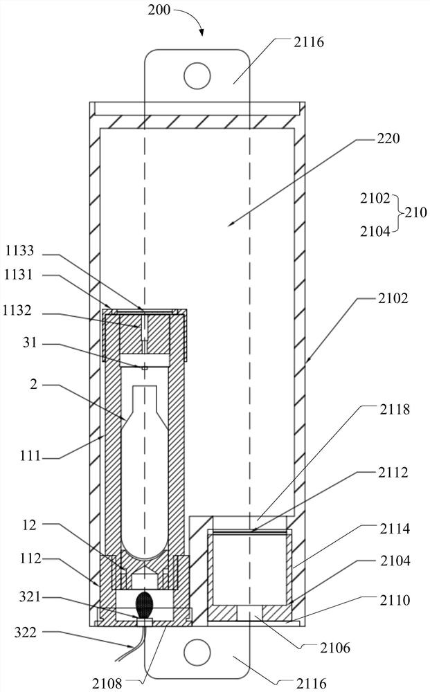 Starting device and fire extinguishing equipment