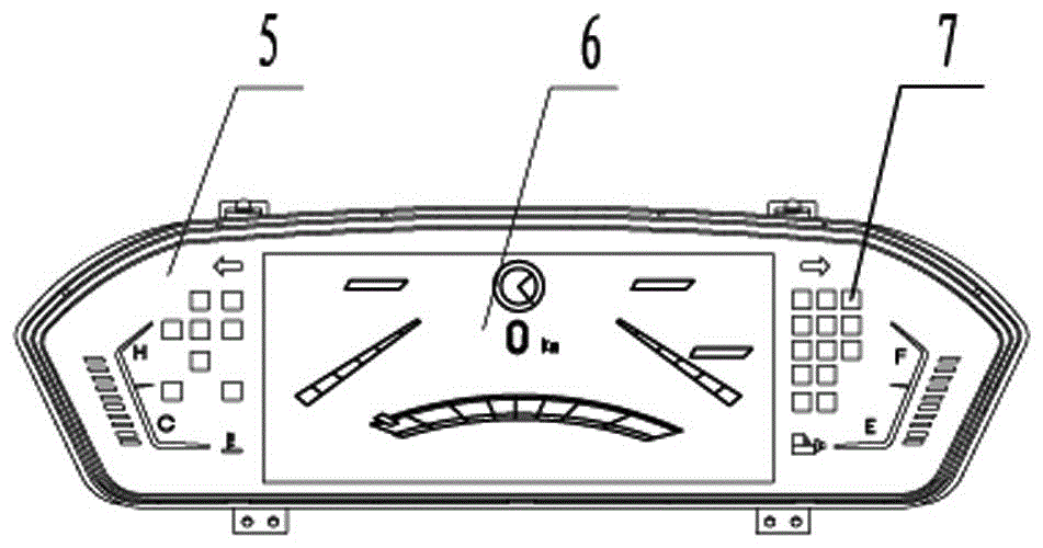 Double-screen-stacked combined colored total-liquid-crystal-display car instrument