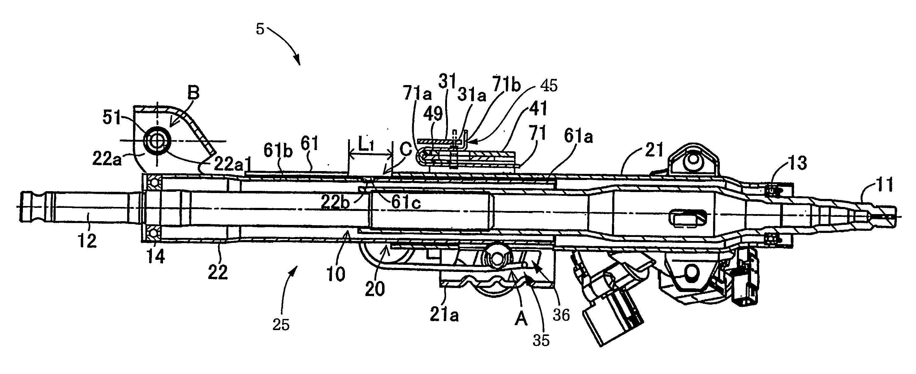 Shock absorbing steering apparatus