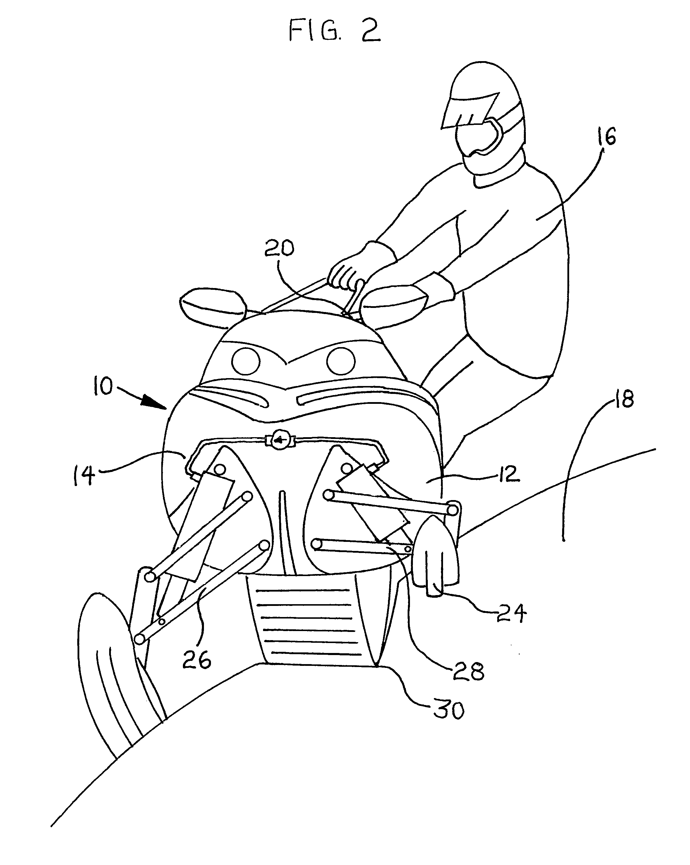 Roll enhancing snowmobile ski suspension for deeper snow riding