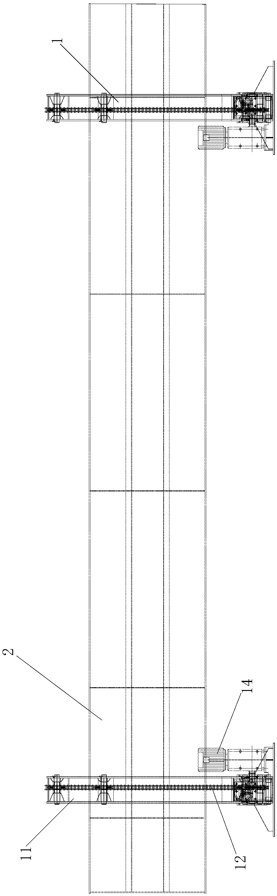 Beam body overturning device