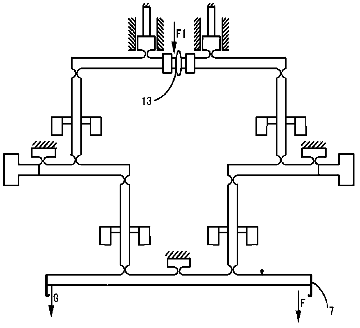 Measurement method for differential vertical micro force measurement device