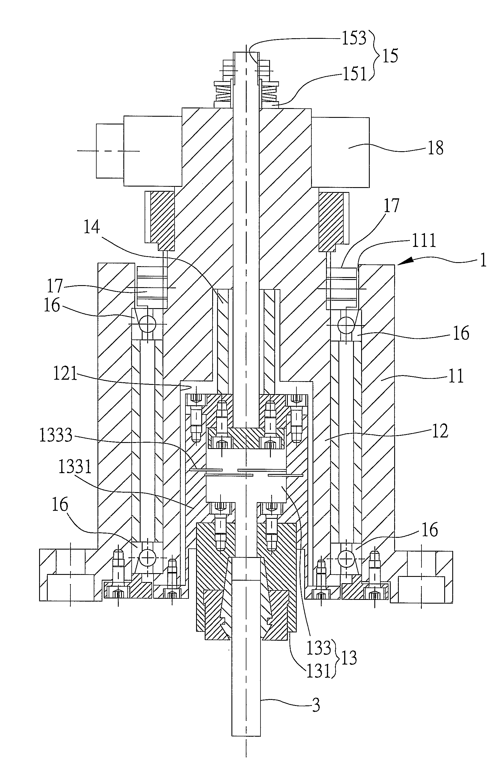 Spindle and flexible hinge used in ultrasonic machine