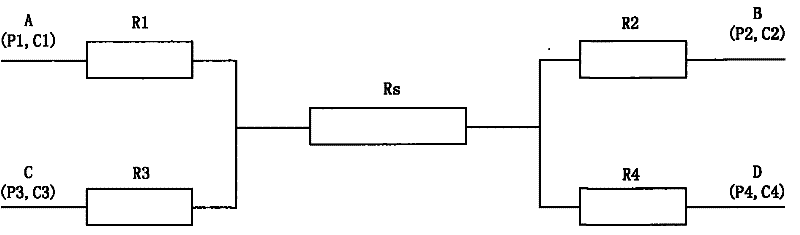 Eight-terminal voltammetry measuring method of direct current resistance