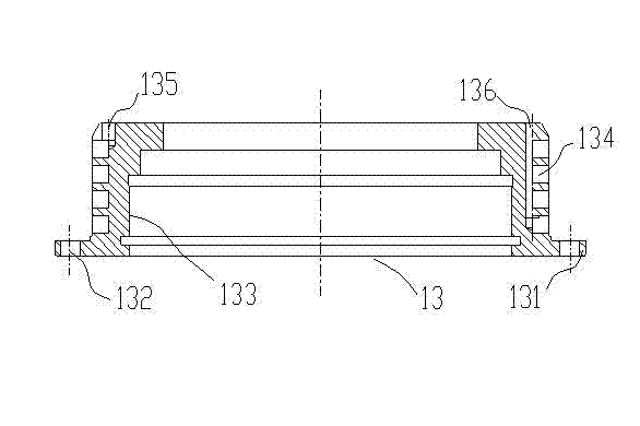 Cooling device for bearing of two-stage pusher centrifuge and manufacturing method thereof