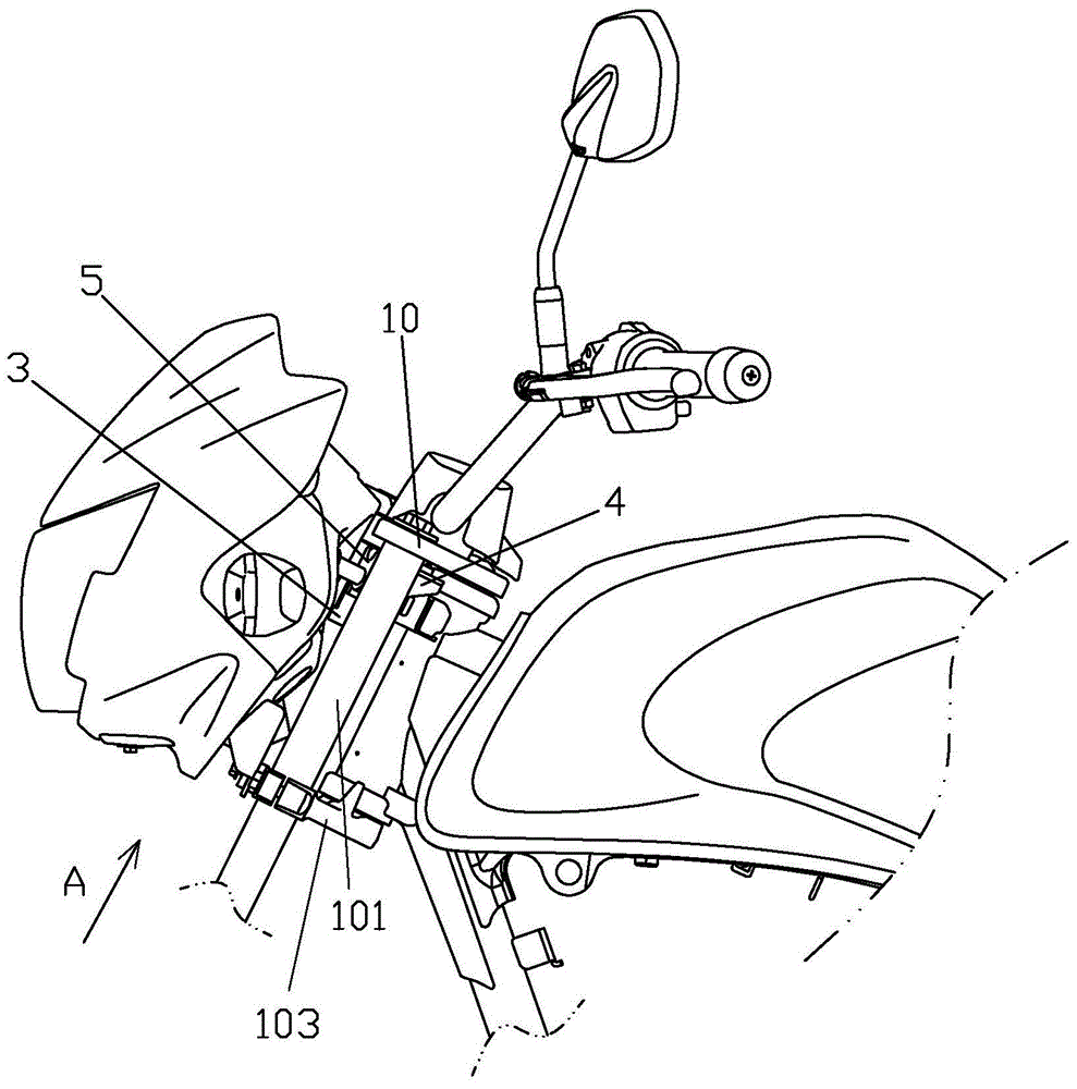 Burglarproof structure for vehicle head steering lock of locomotive two-wheeled vehicle