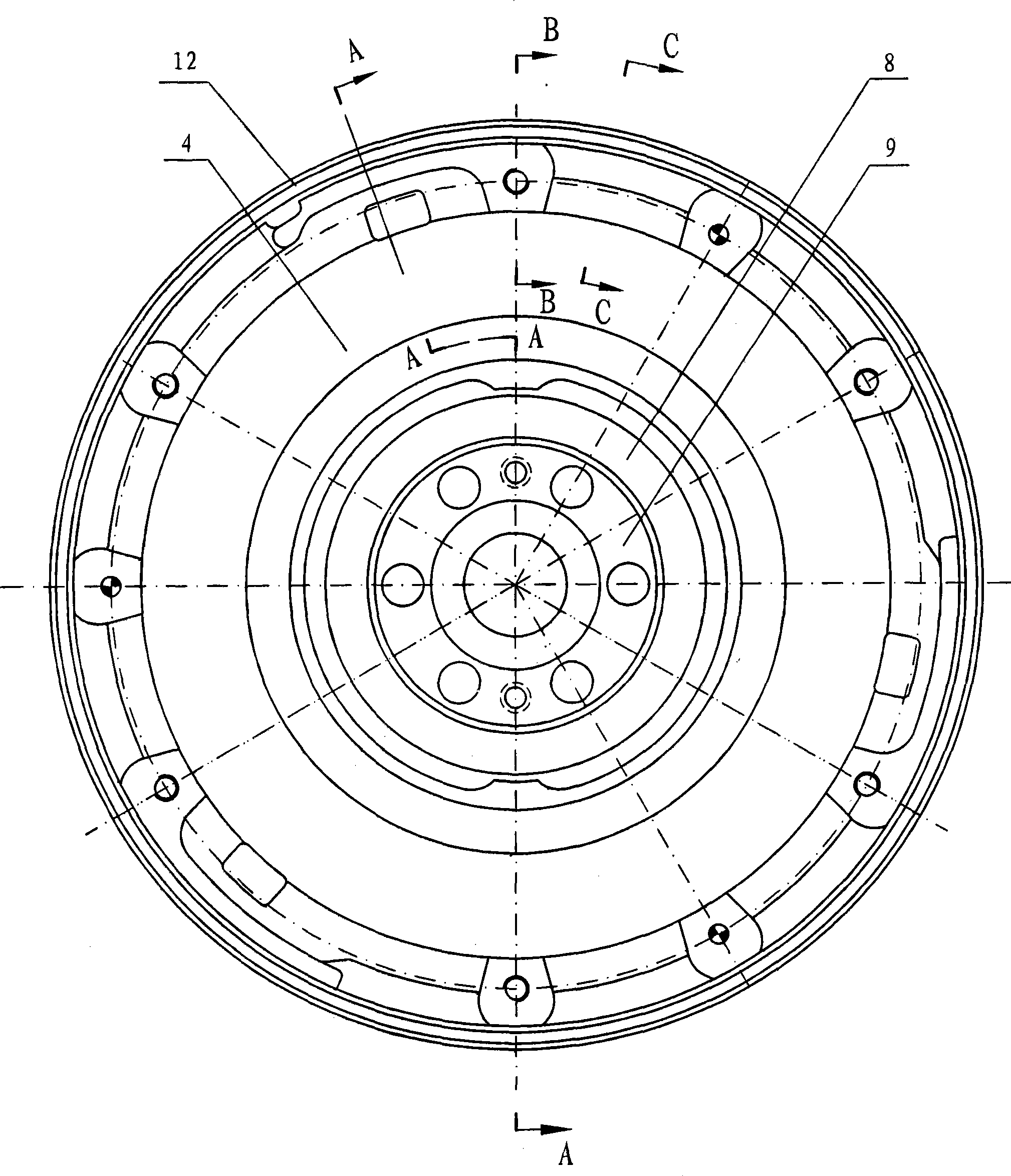 Two-stage friction type dual-mass flywheel