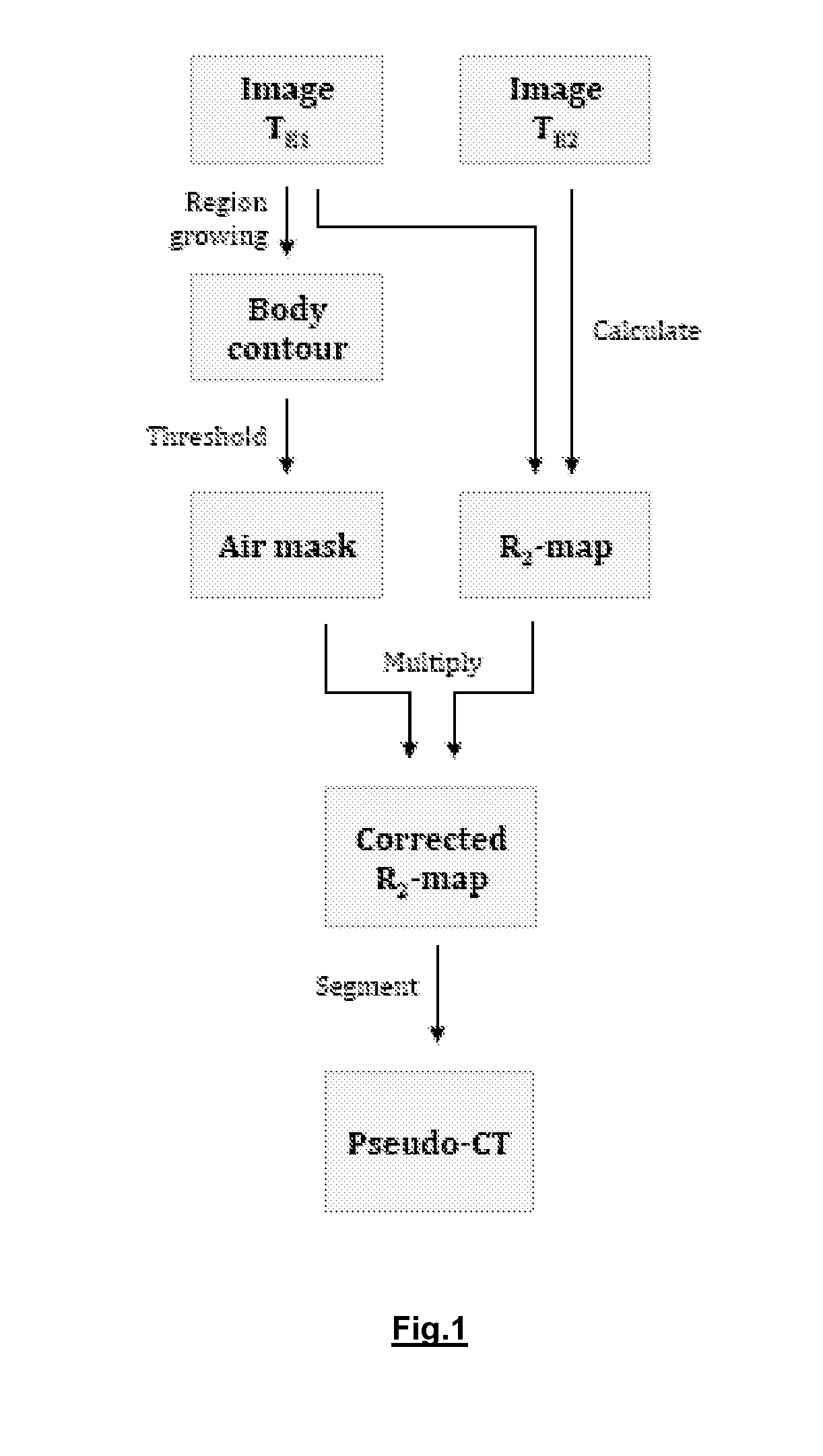 Method and assembly for correcting a relaxation map for medical imaging applications