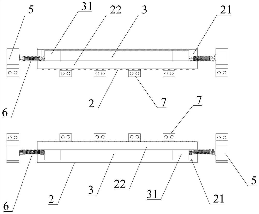 A low-wear rack transition auxiliary device for rack traffic
