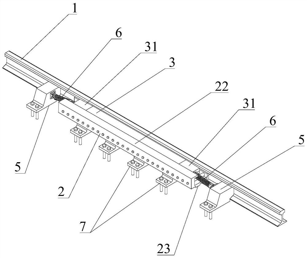 A low-wear rack transition auxiliary device for rack traffic