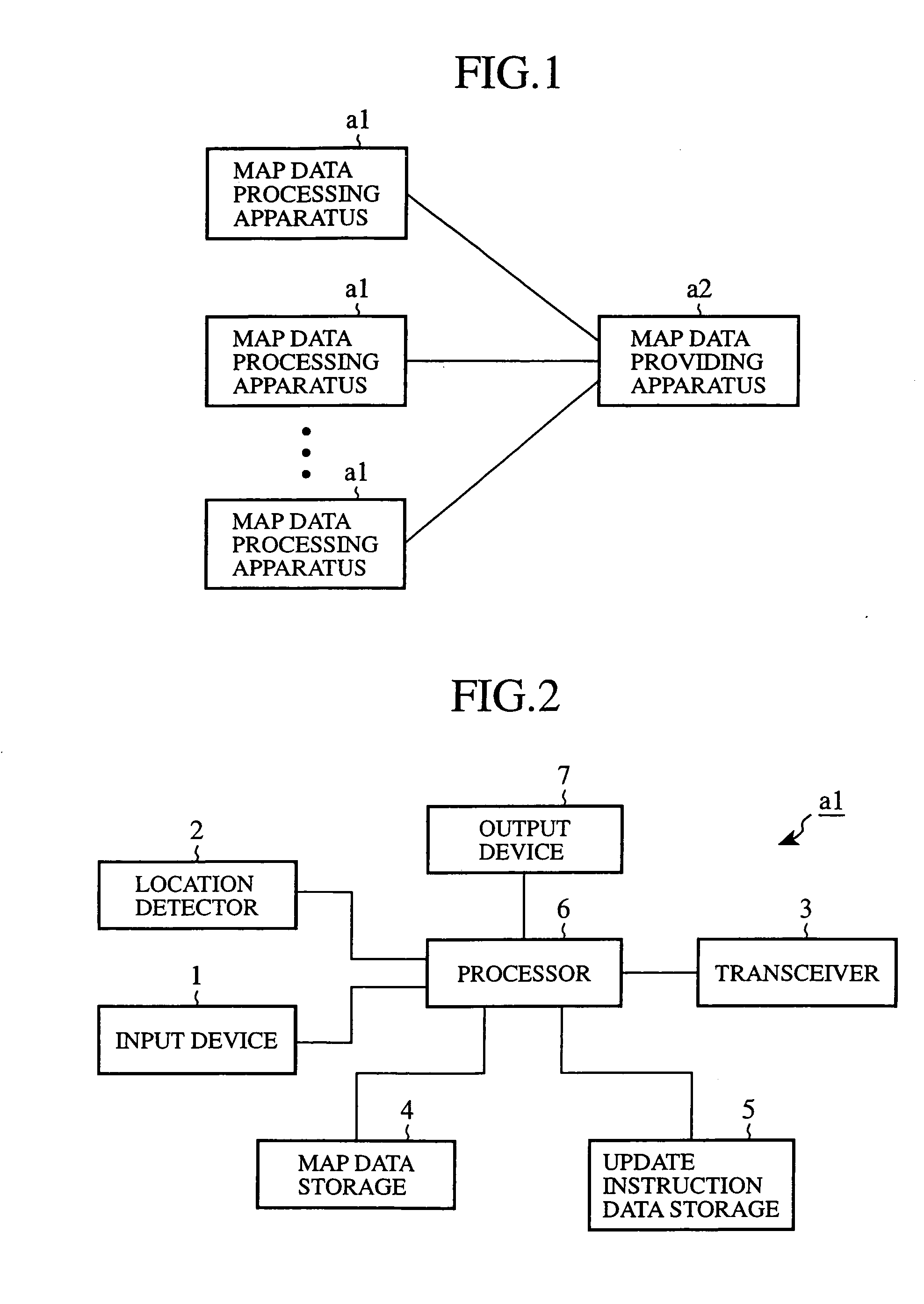 Data architecture of map data, data architecture of update instruction data, map information processing apparatus, and map information providing apparatus