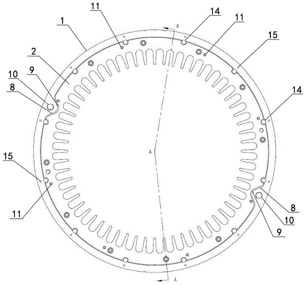 Motor stator clamping ring