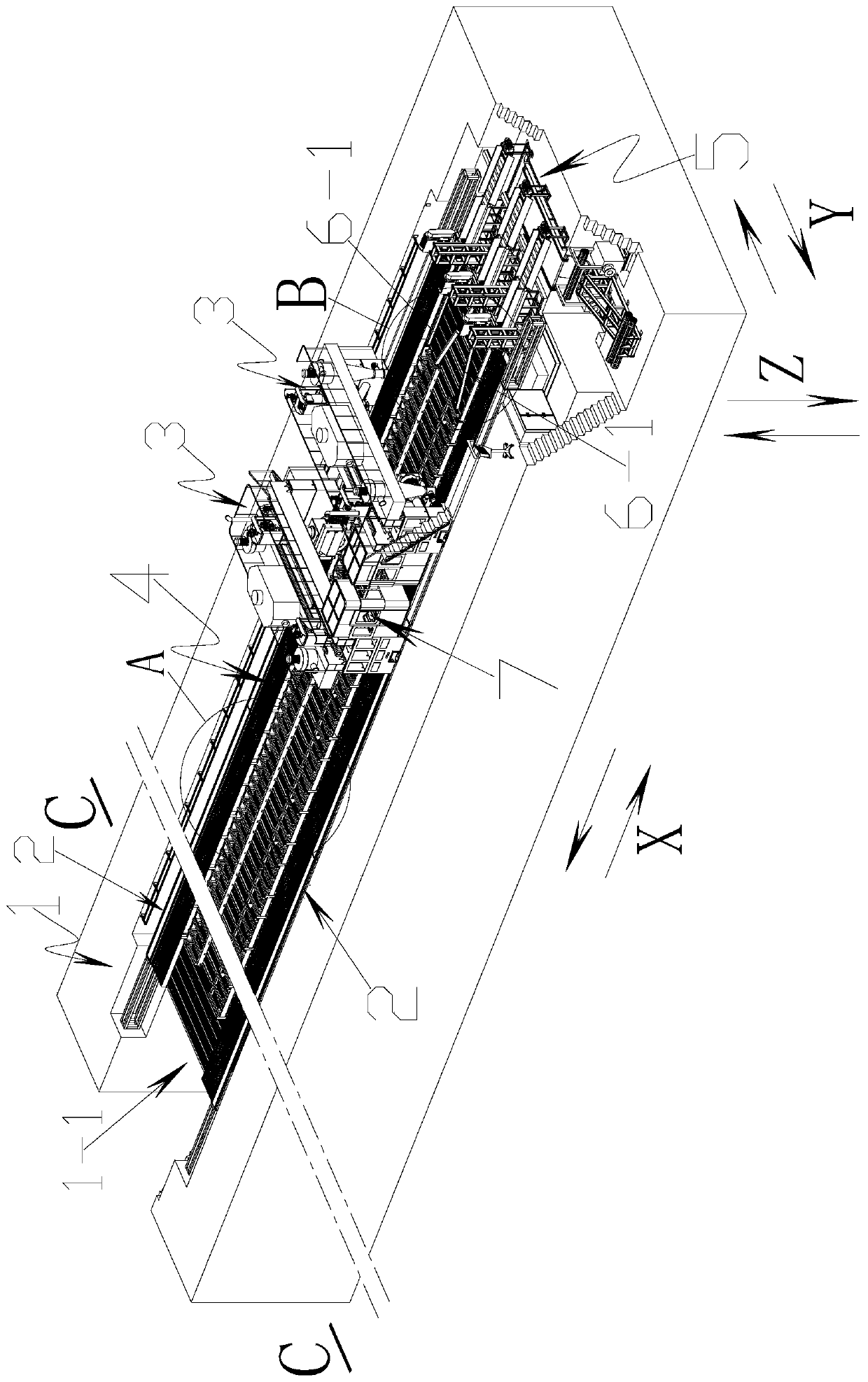 Efficient numerical-control saw cutting machining machine tool for aluminum metal plates