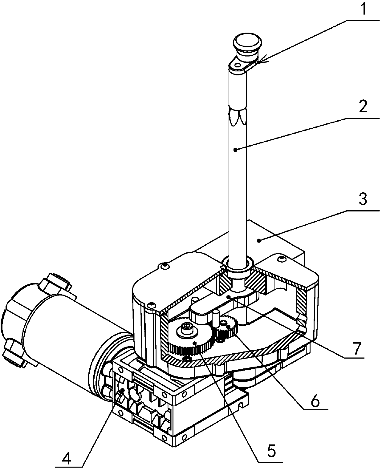 Gear type positive and negative reciprocating rotation and swing mechanism suitable for Tuina and beating