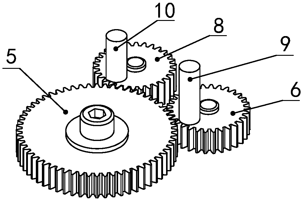 Gear type positive and negative reciprocating rotation and swing mechanism suitable for Tuina and beating