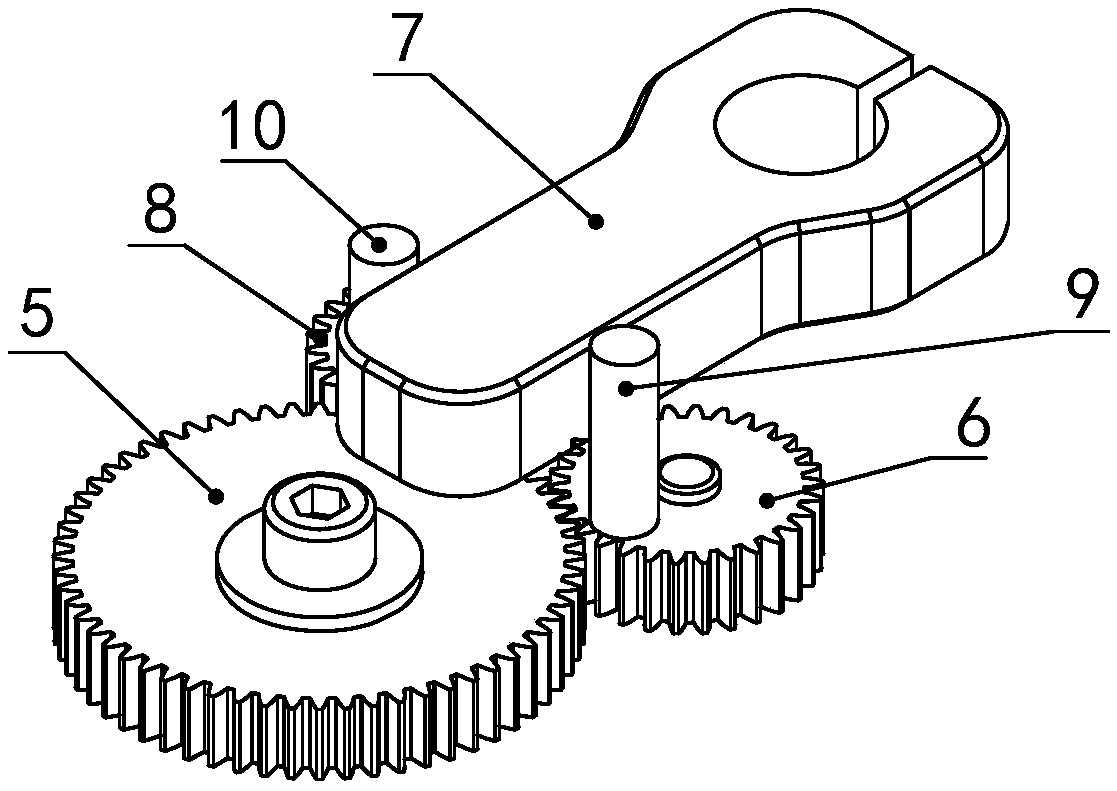 Gear type positive and negative reciprocating rotation and swing mechanism suitable for Tuina and beating