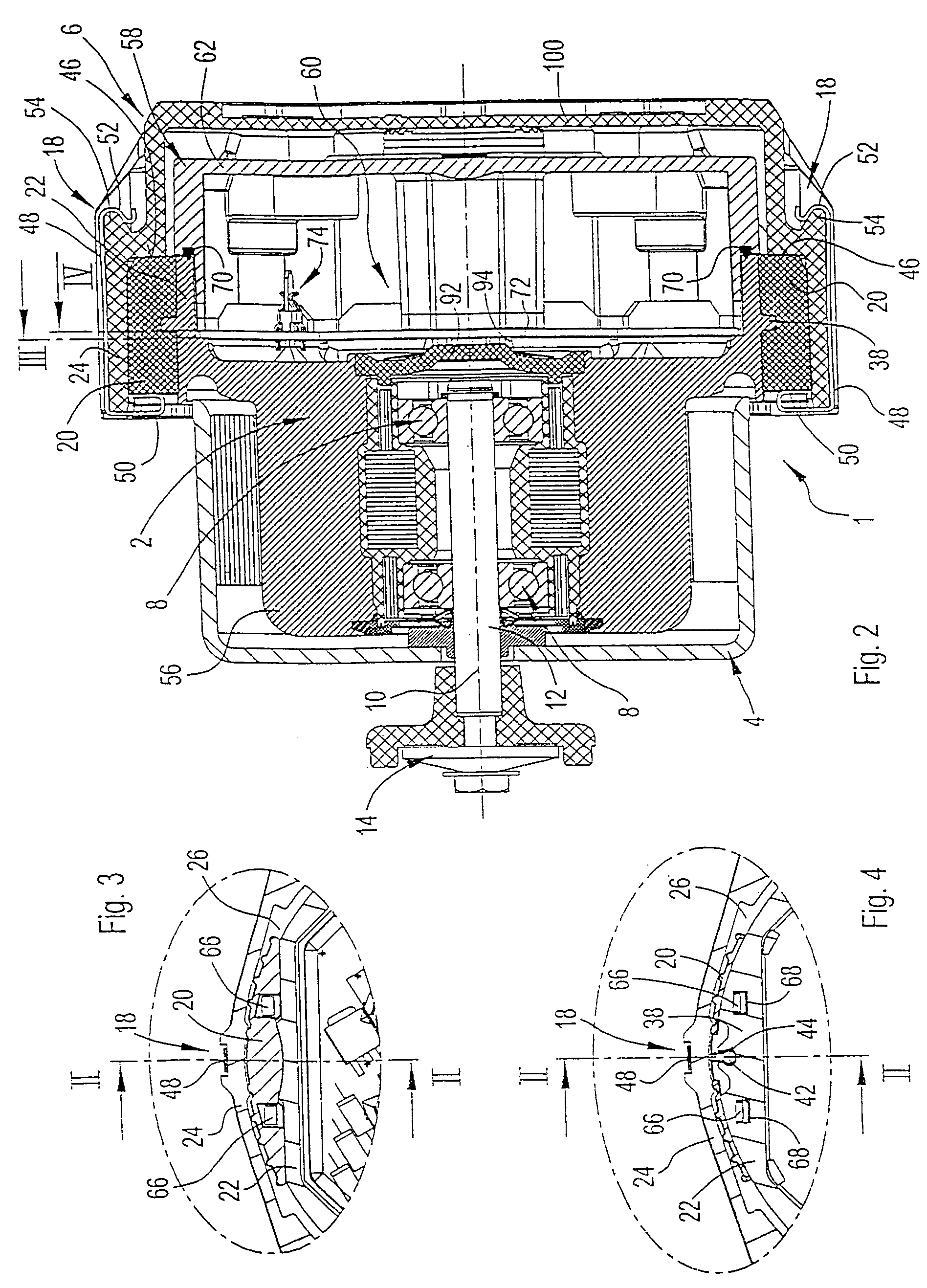 Electric motor with screwless plug-type mounting