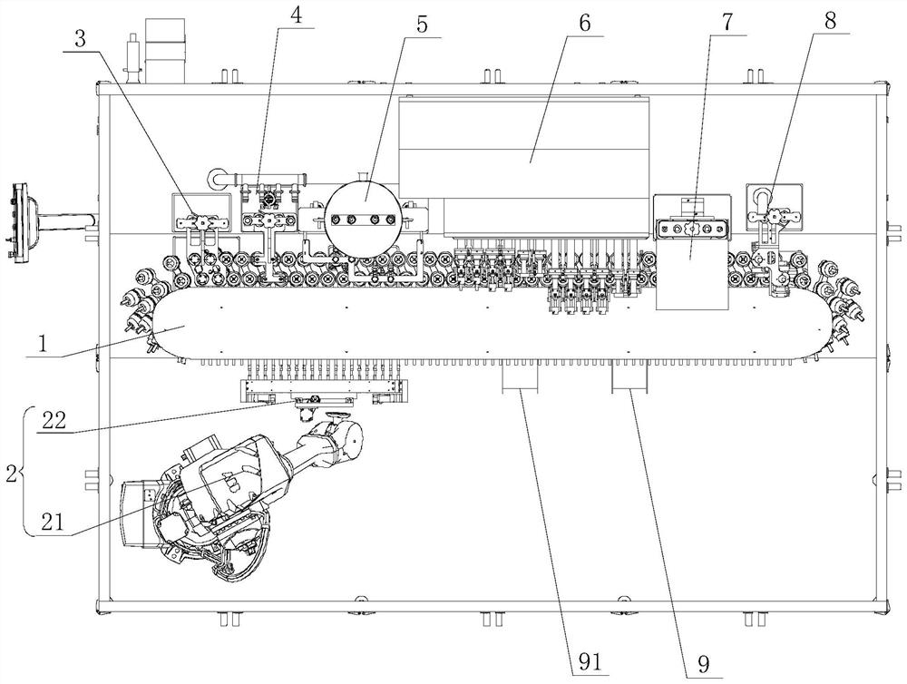 Hose filling and tail sealing system and hose filling and tail sealing method