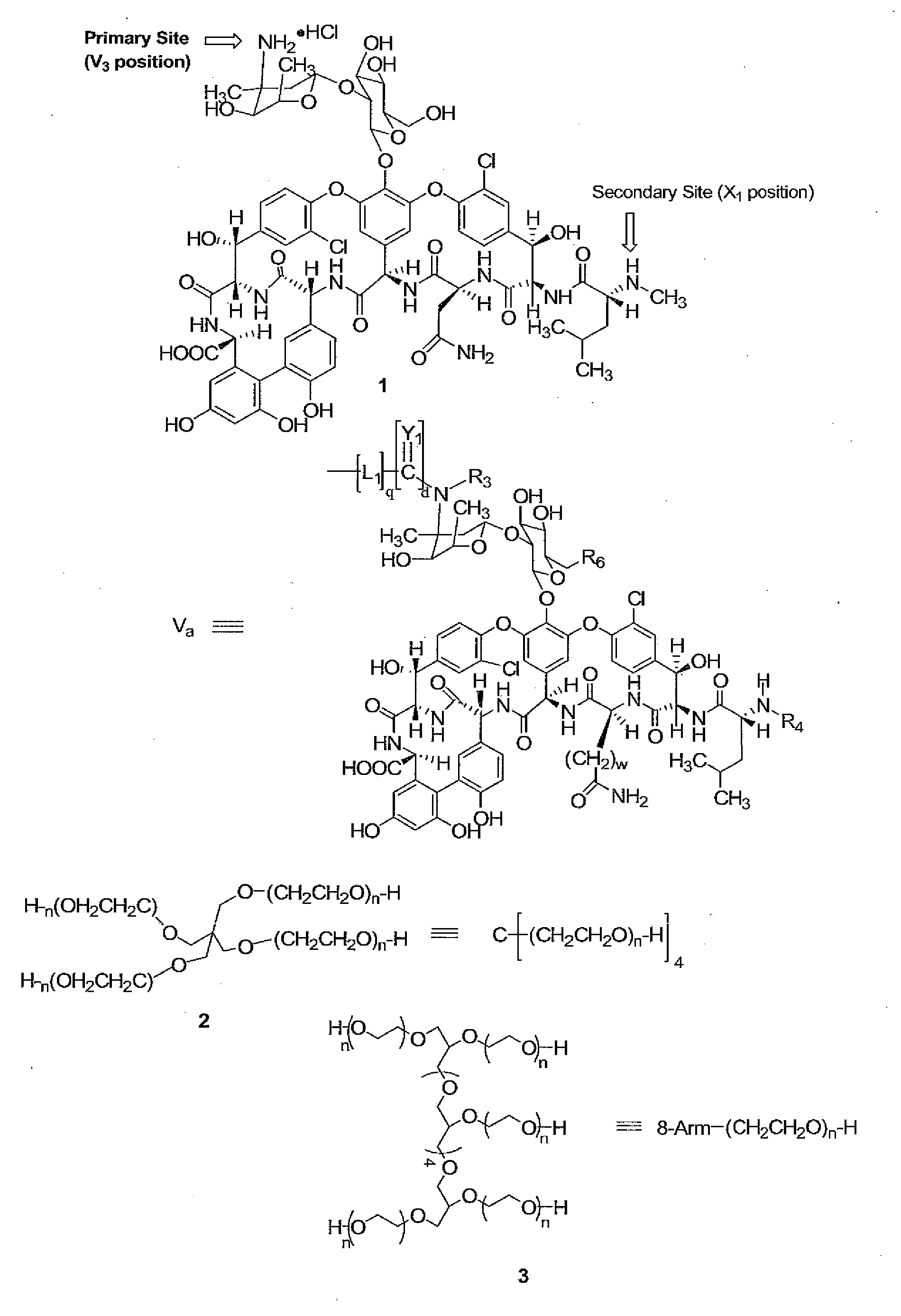 Prodrugs of vancomycin with hydrolysis resistant polymer linkages