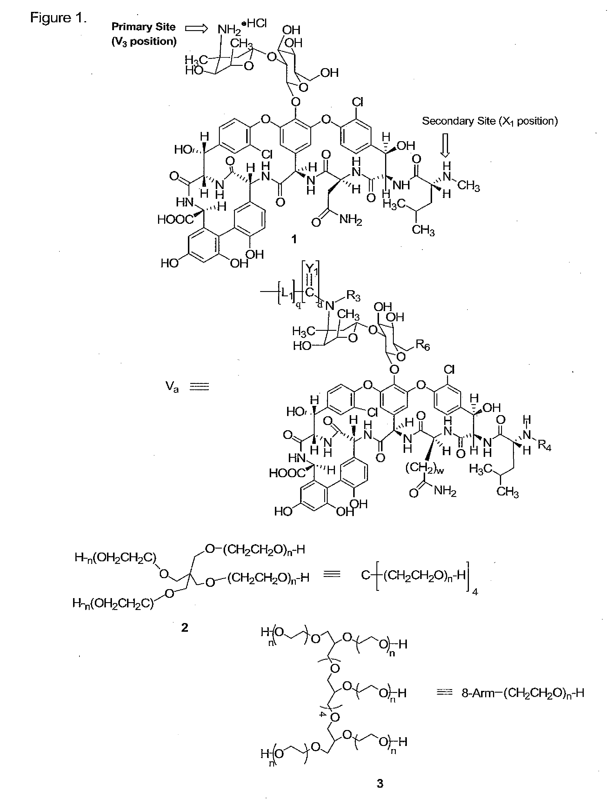 Prodrugs of vancomycin with hydrolysis resistant polymer linkages