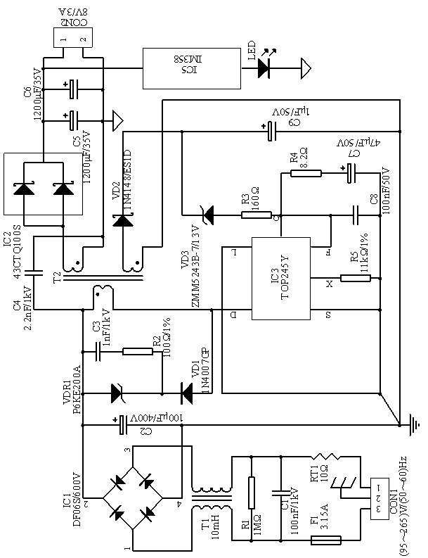 Controllable LED load current driving circuit