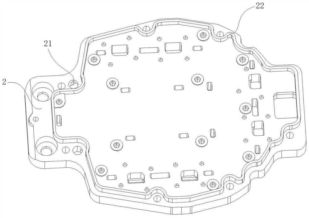 A heat dissipation plate and processing method of a bsg motor inverter