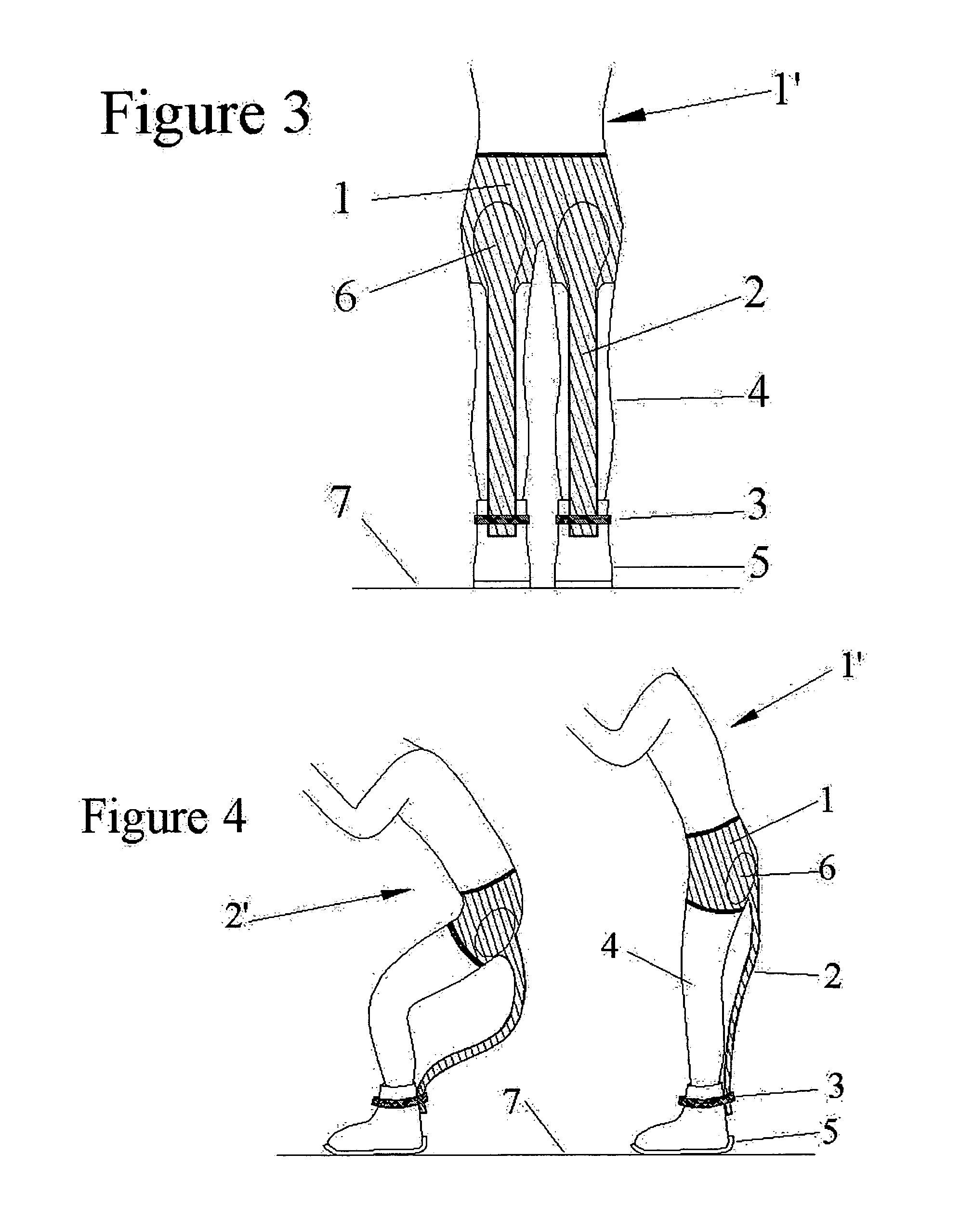 Human lower limb performance enhancement outfit