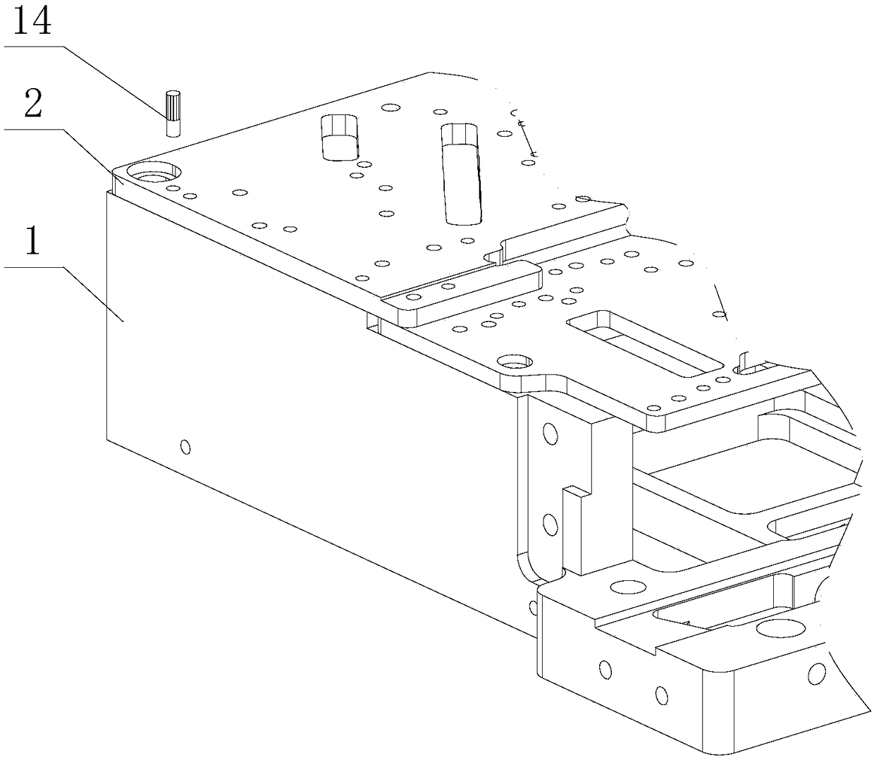 Plate locating structure for flat knitting machine