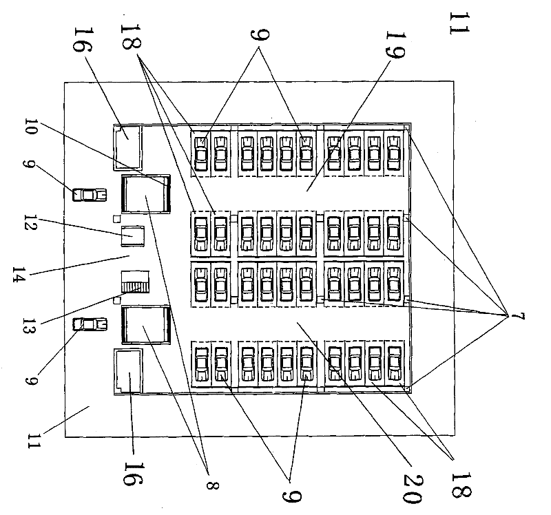 Car self-driving elevator-lifting multilayer flat ground parking lot