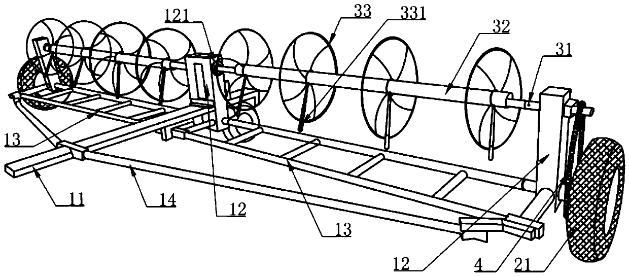 A drip irrigation belt retracting device