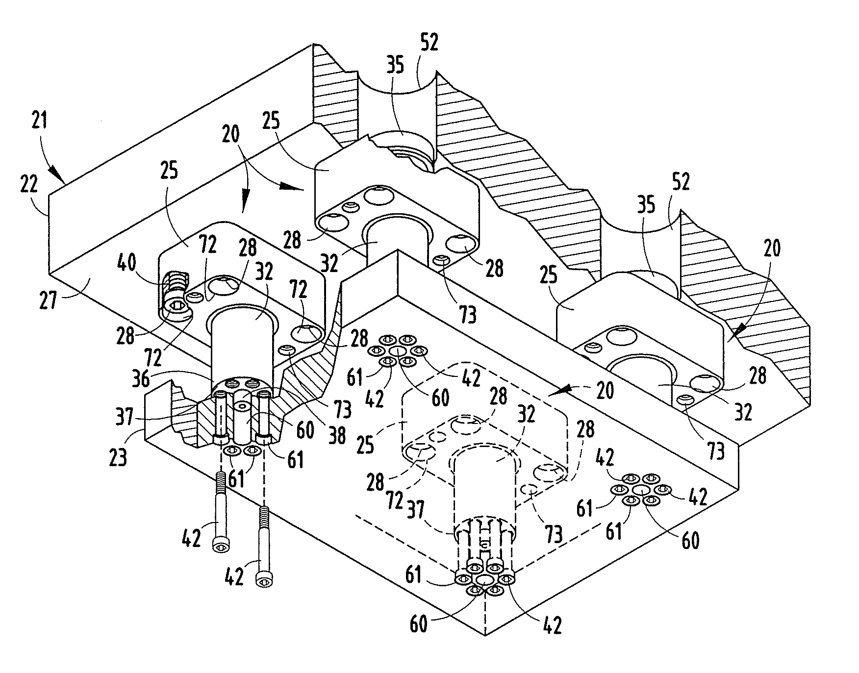 Guided keeper assembly and method for metal forming dies