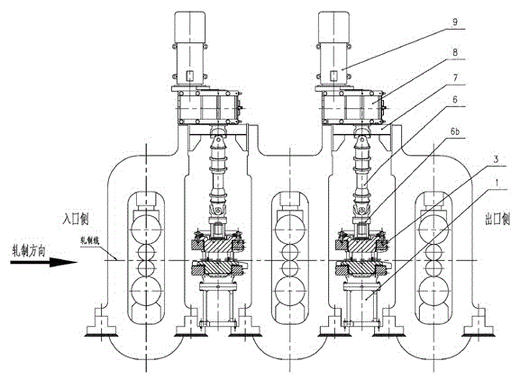 Upper drive vertical roll mill, mill layout and roll changing method