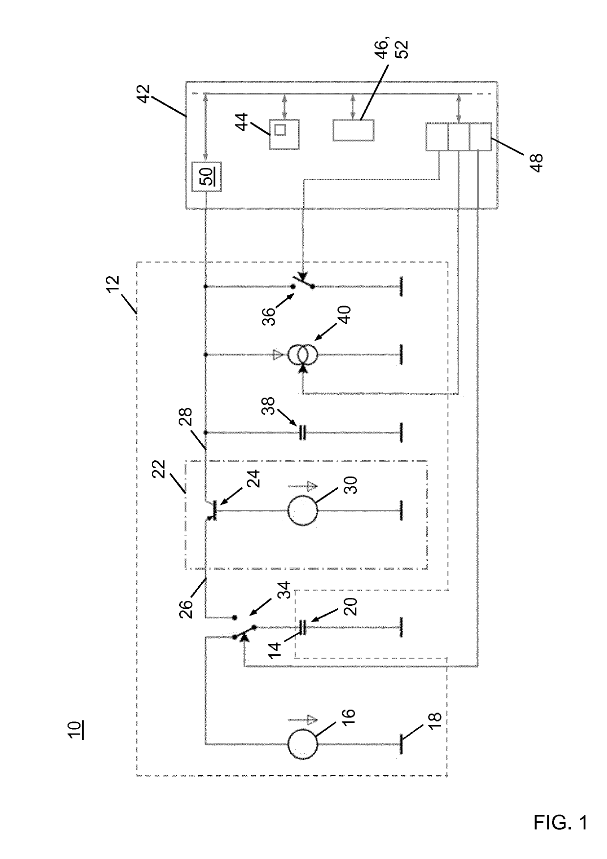 Capacitive measurement circuit with offset compensation