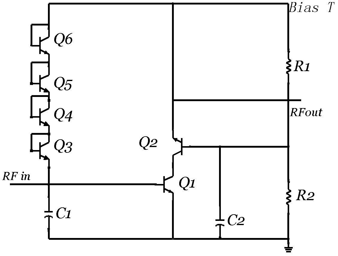 Low-noise amplifier in multi-mode navigation type radiofrequency chip