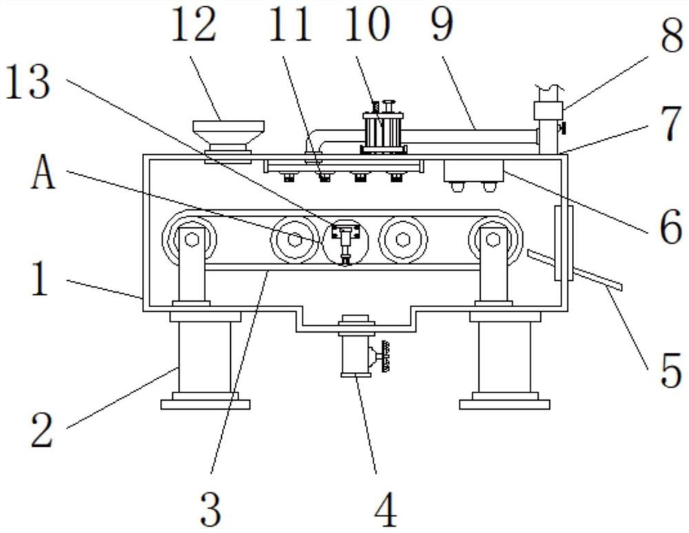 Stone spraying and mud removing device