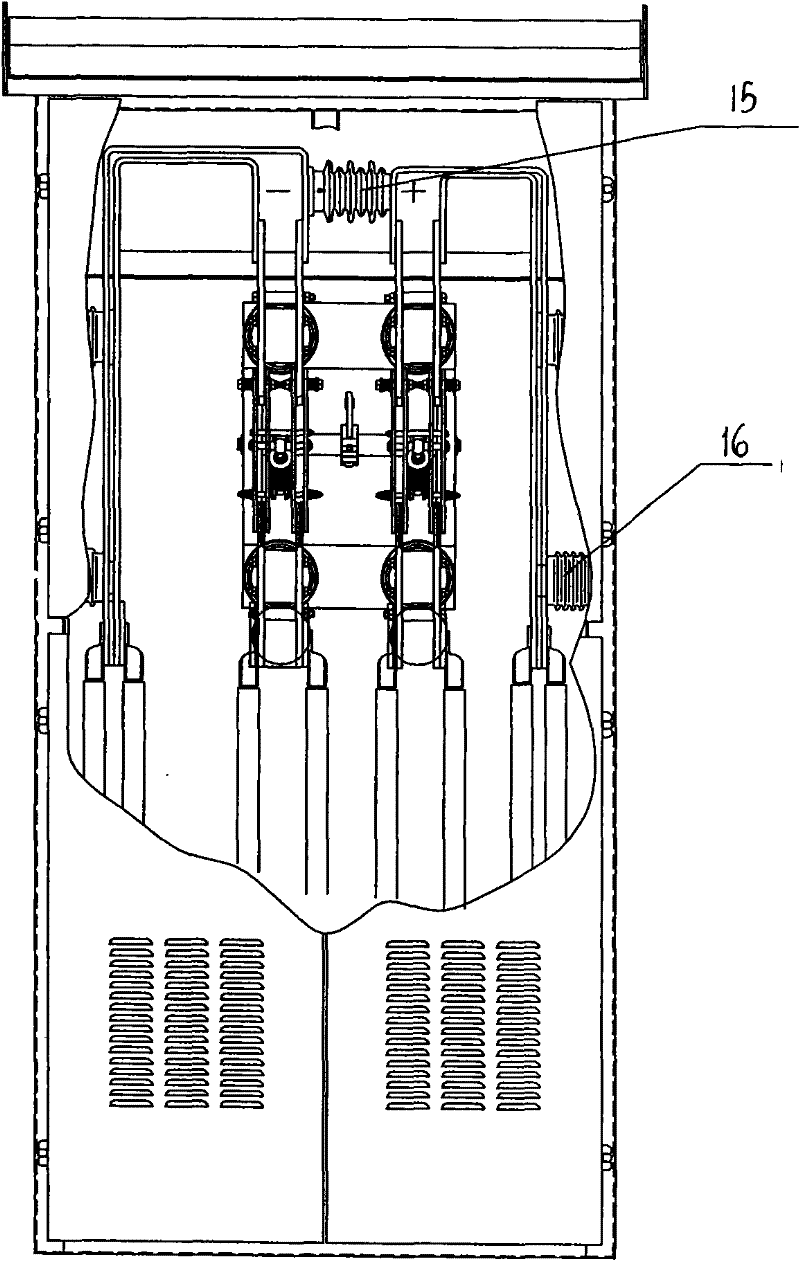 Double-pole isolating switch cabinet for outdoor direct current 1500 V contact net system